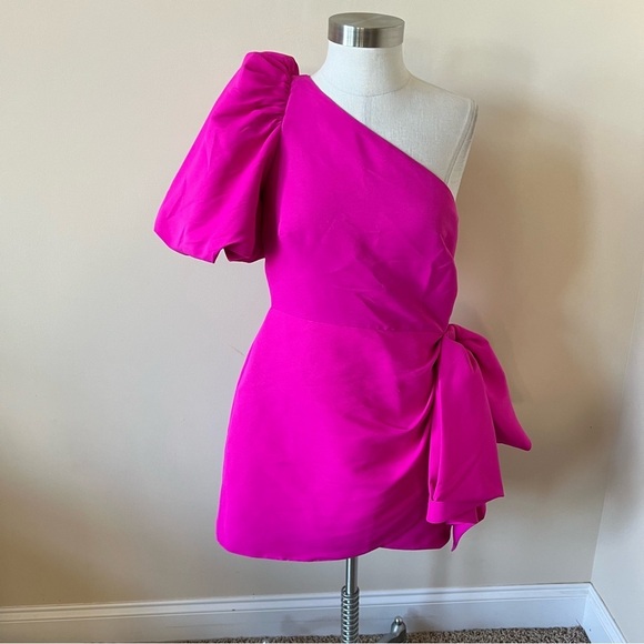 New! BHLDN Sachin & Babi One Shoulder Bow Mini Dress 26127 - Picture 4 of 13